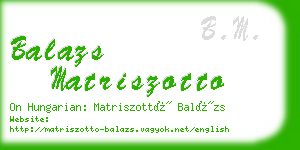 balazs matriszotto business card